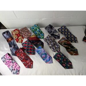 J. Garcia Neck Tie Lot of 14 Silk Mixed Collections Abstract Colorful Ties